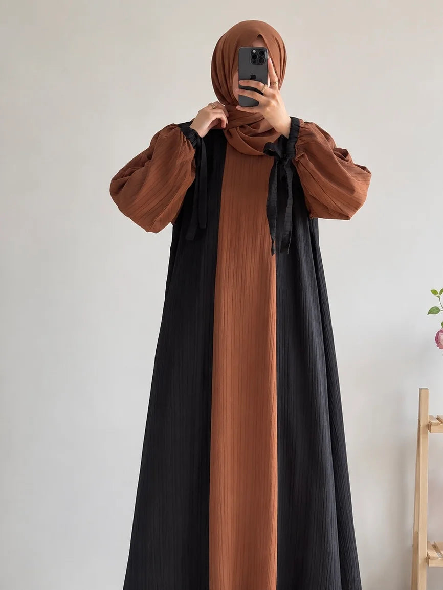 Dual Tone Abaya two-tone modest dress