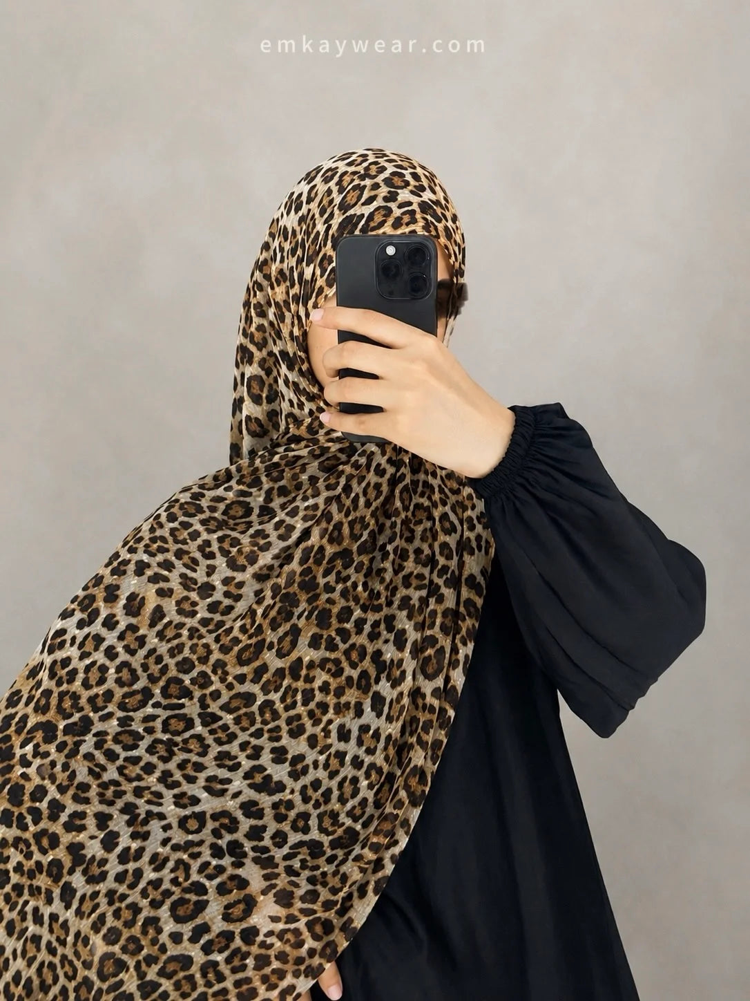Leopard Print Hijab for women Stunning Butter Georgette Hijab by EmkayWear in Pakistan