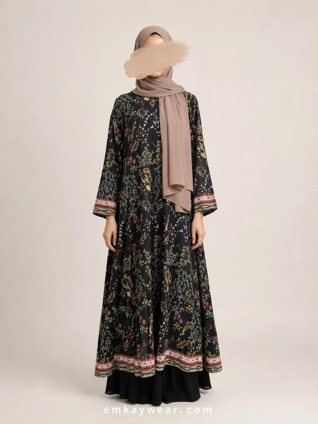 Bloom Breeze Black Floral Dress stitched frock