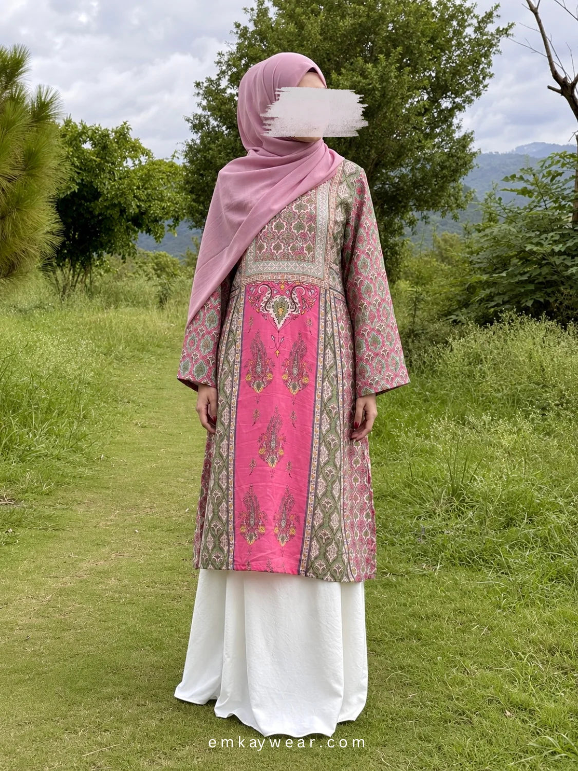 Pink Long Shirt printed design
