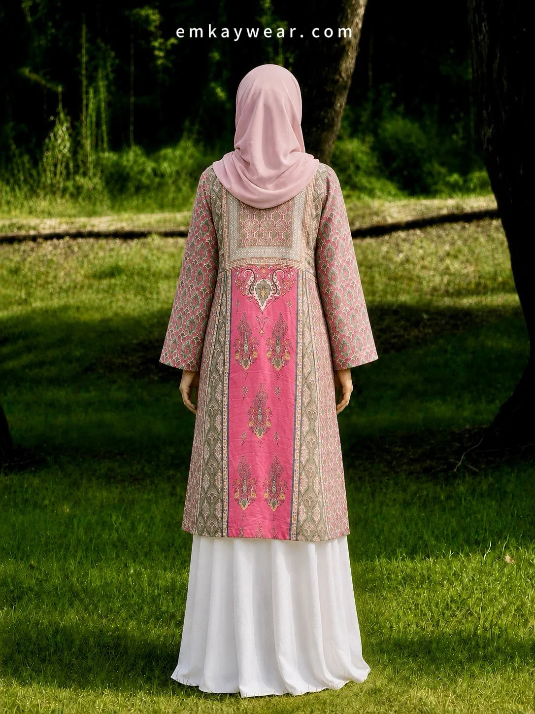 Pink Long Shirt printed design