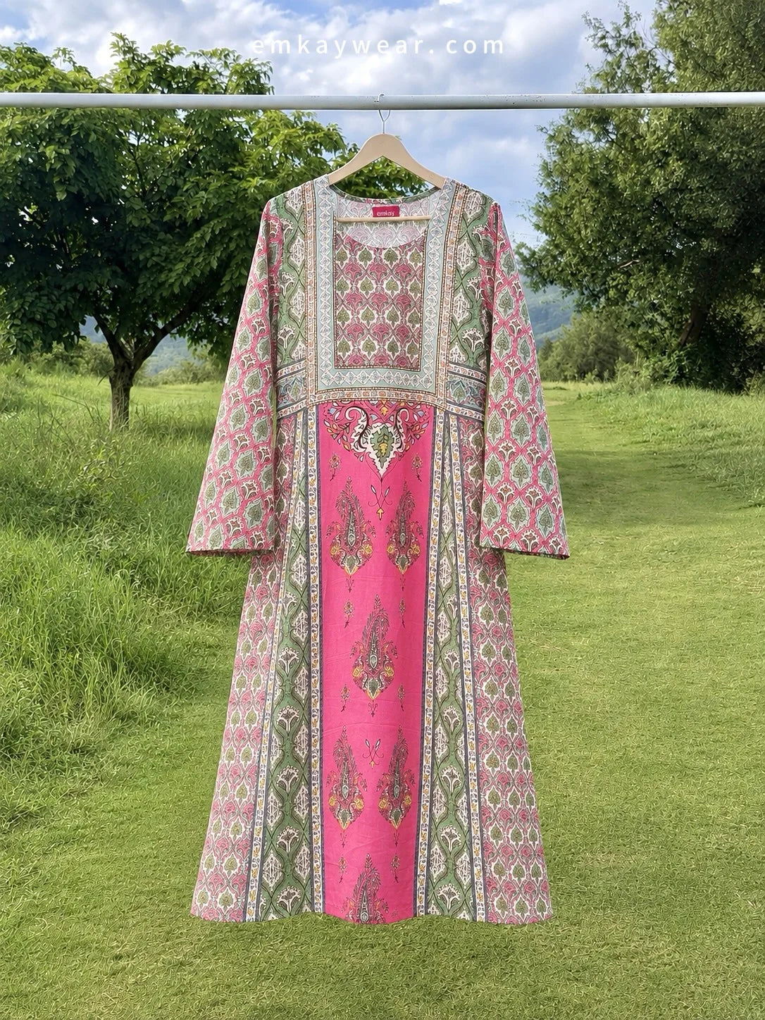 Pink Long Shirt printed design