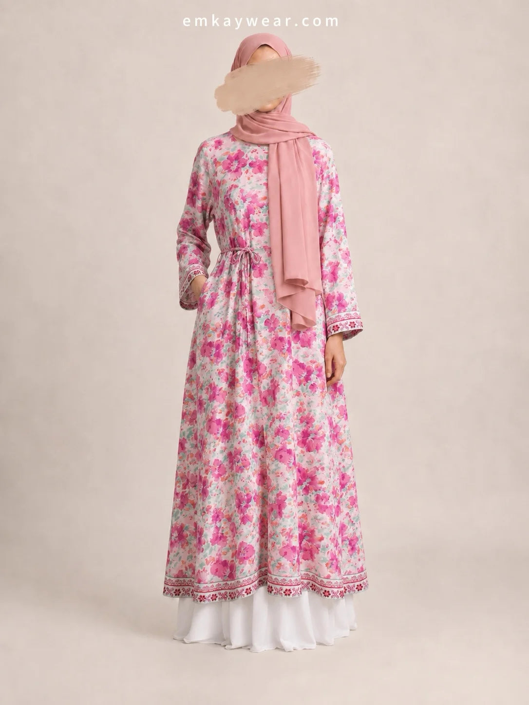 Bloom Breeze Pink Floral Dress stitched frock