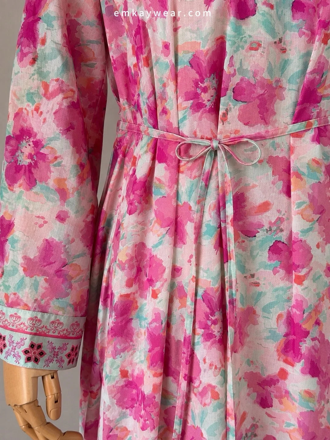 Bloom Breeze Pink Floral Dress stitched frock