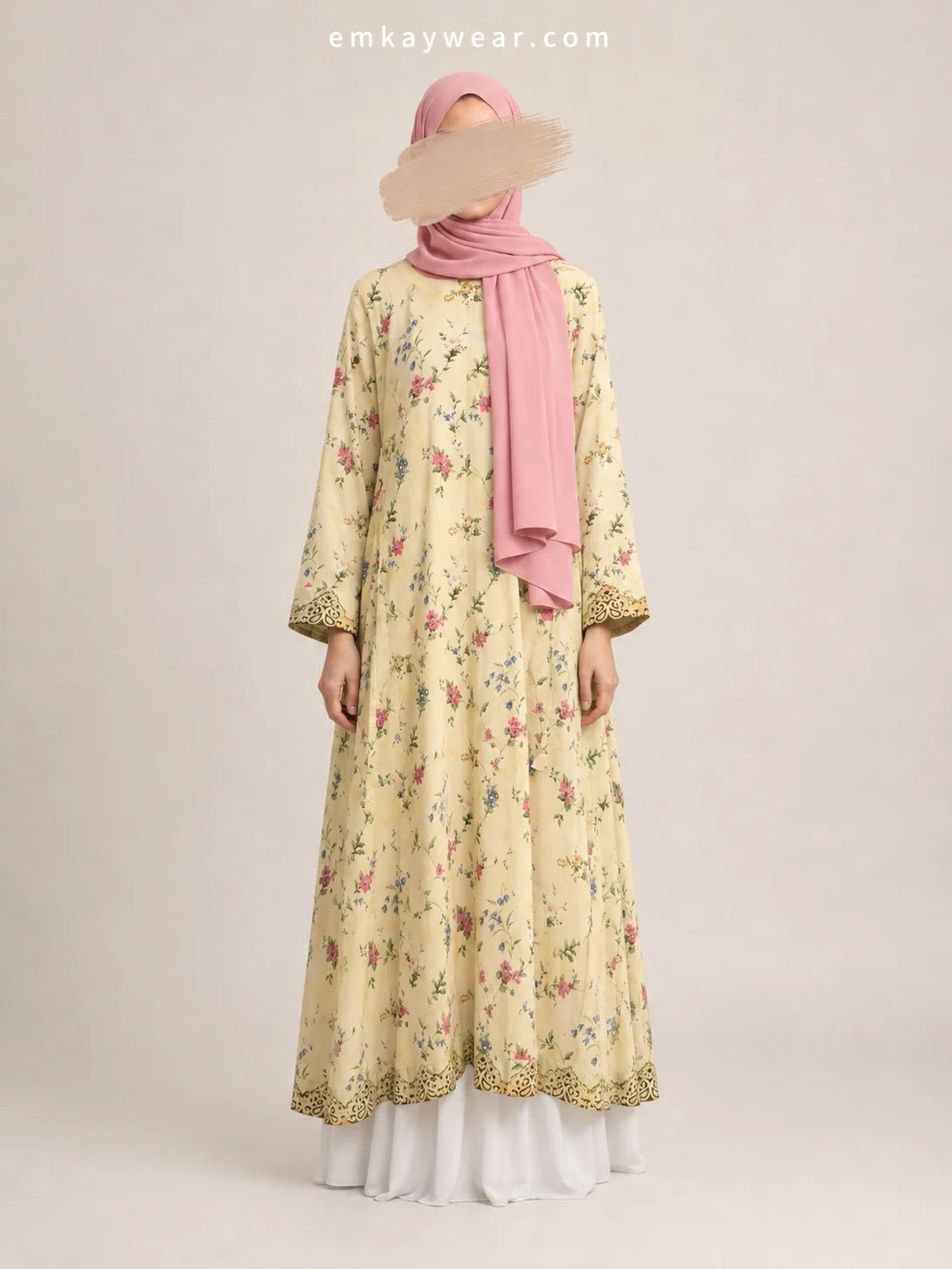 Bloom Breeze Yellow Floral Dress stitched frock