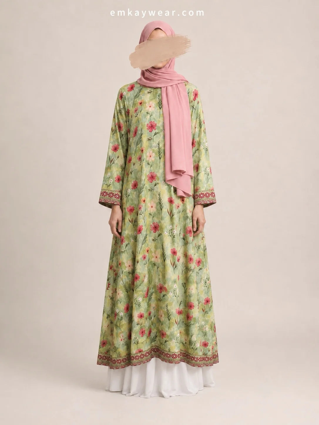 Bloom Breeze Green Floral Dress stitched frock