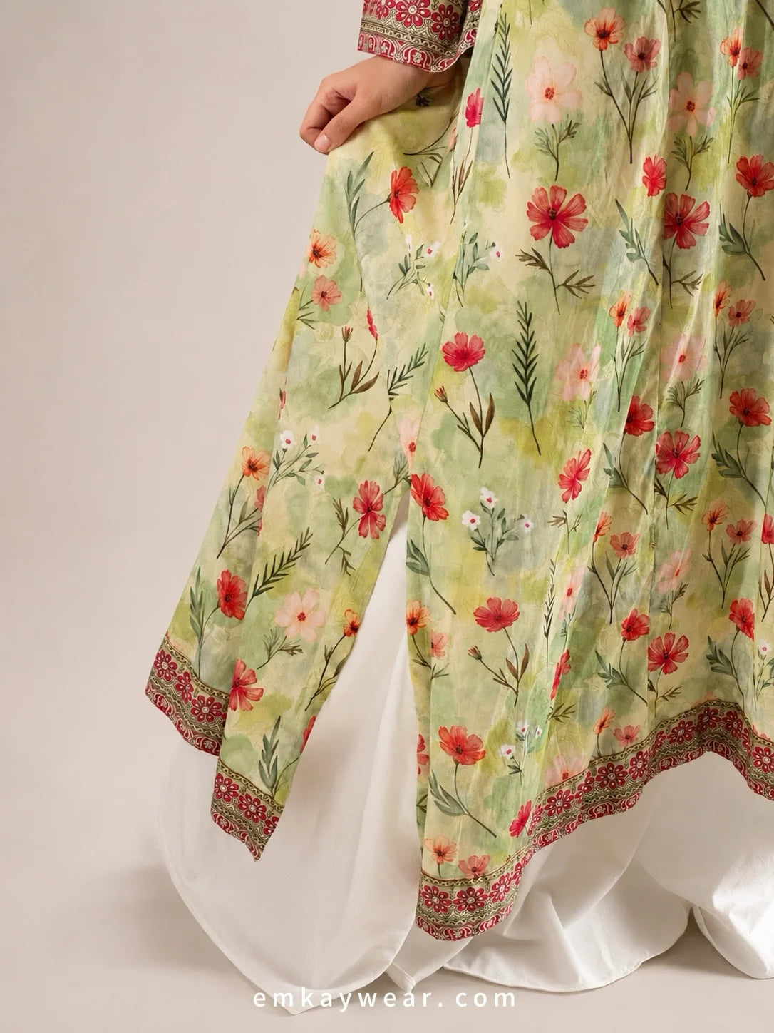 Bloom Breeze Green Floral Dress stitched frock
