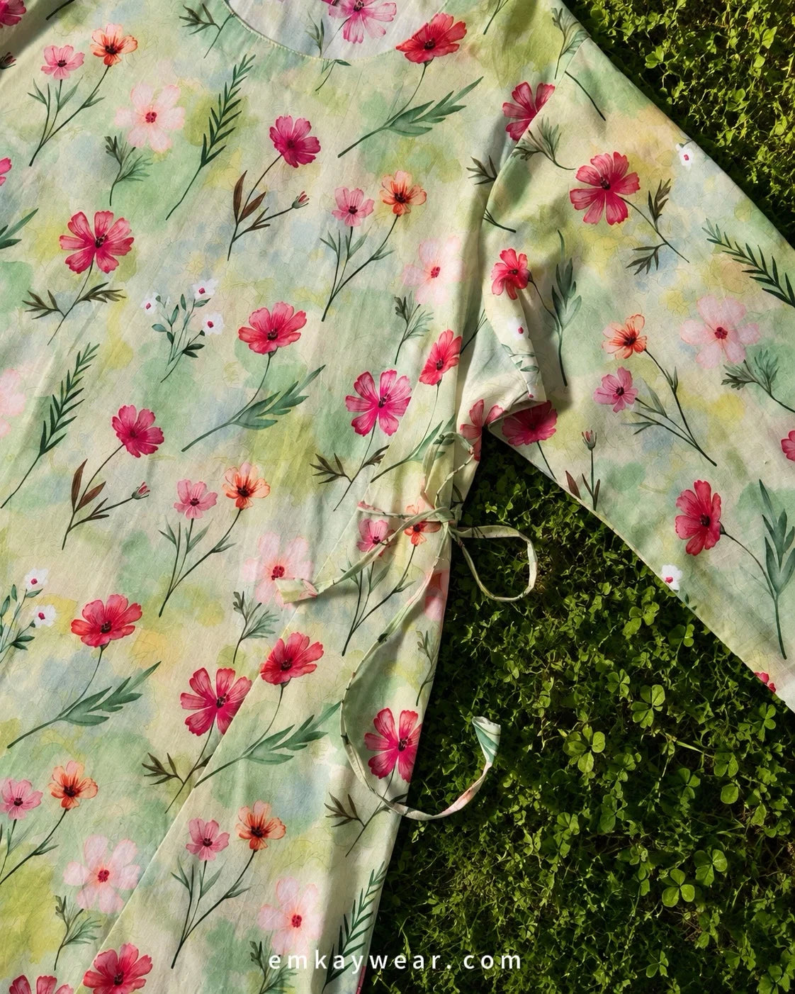 Bloom Breeze Green Floral Dress stitched frock