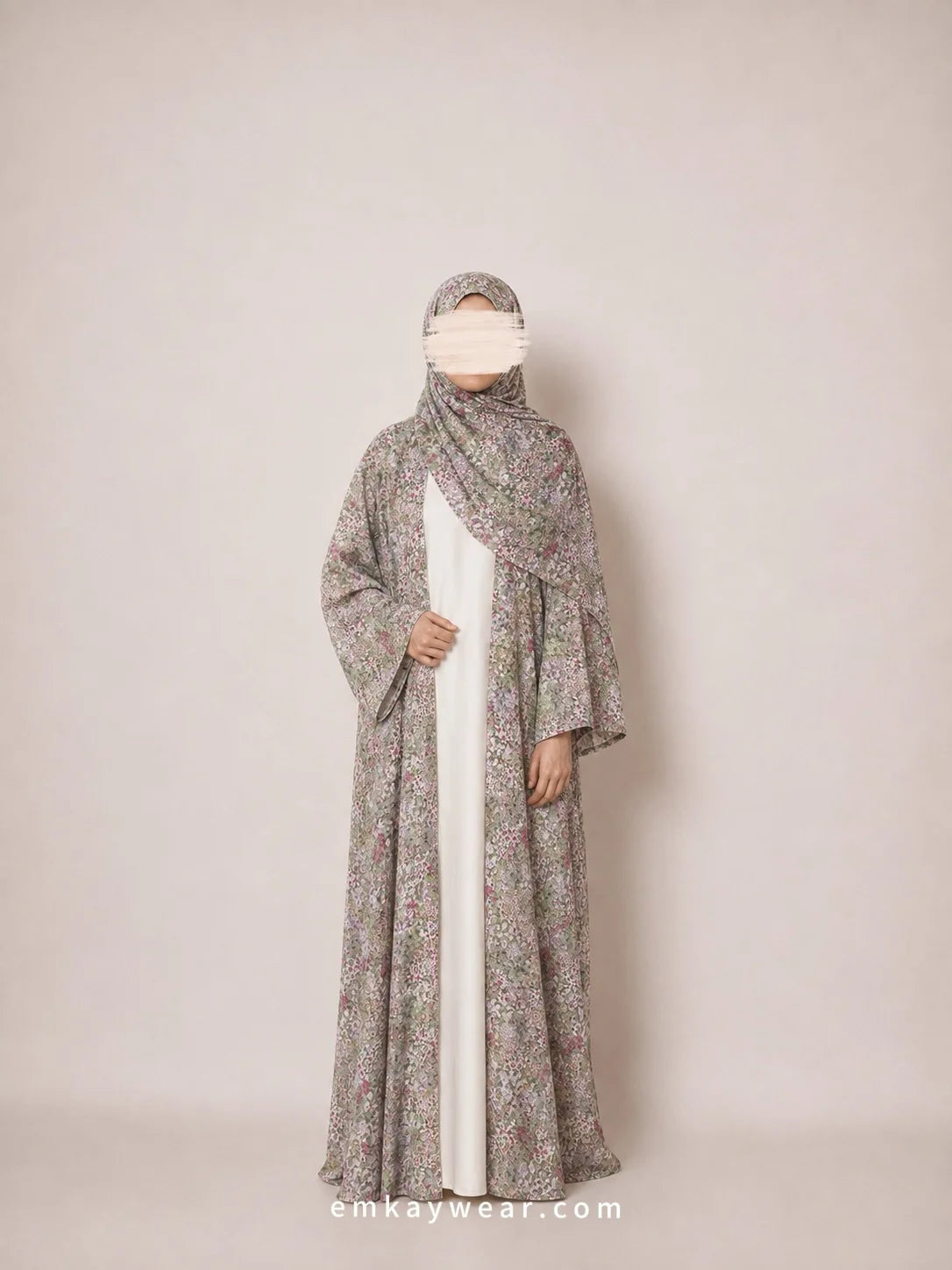 Monets Graden Kimono Abaya with Hijab