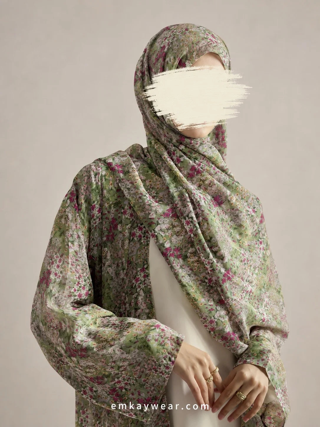 Monets Graden Kimono Abaya with Hijab