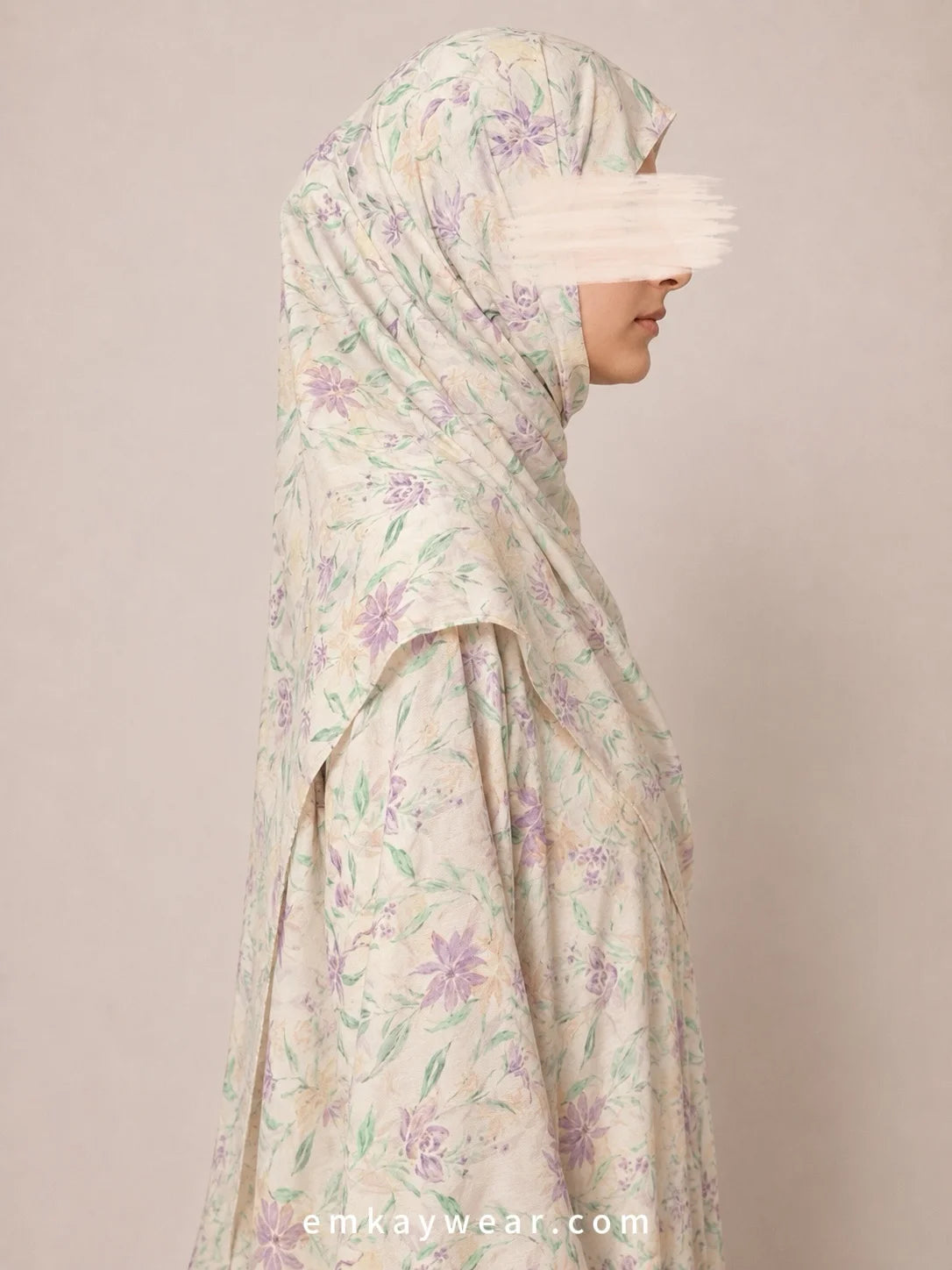 Lilac dream Print Kimono Abaya with Hijab