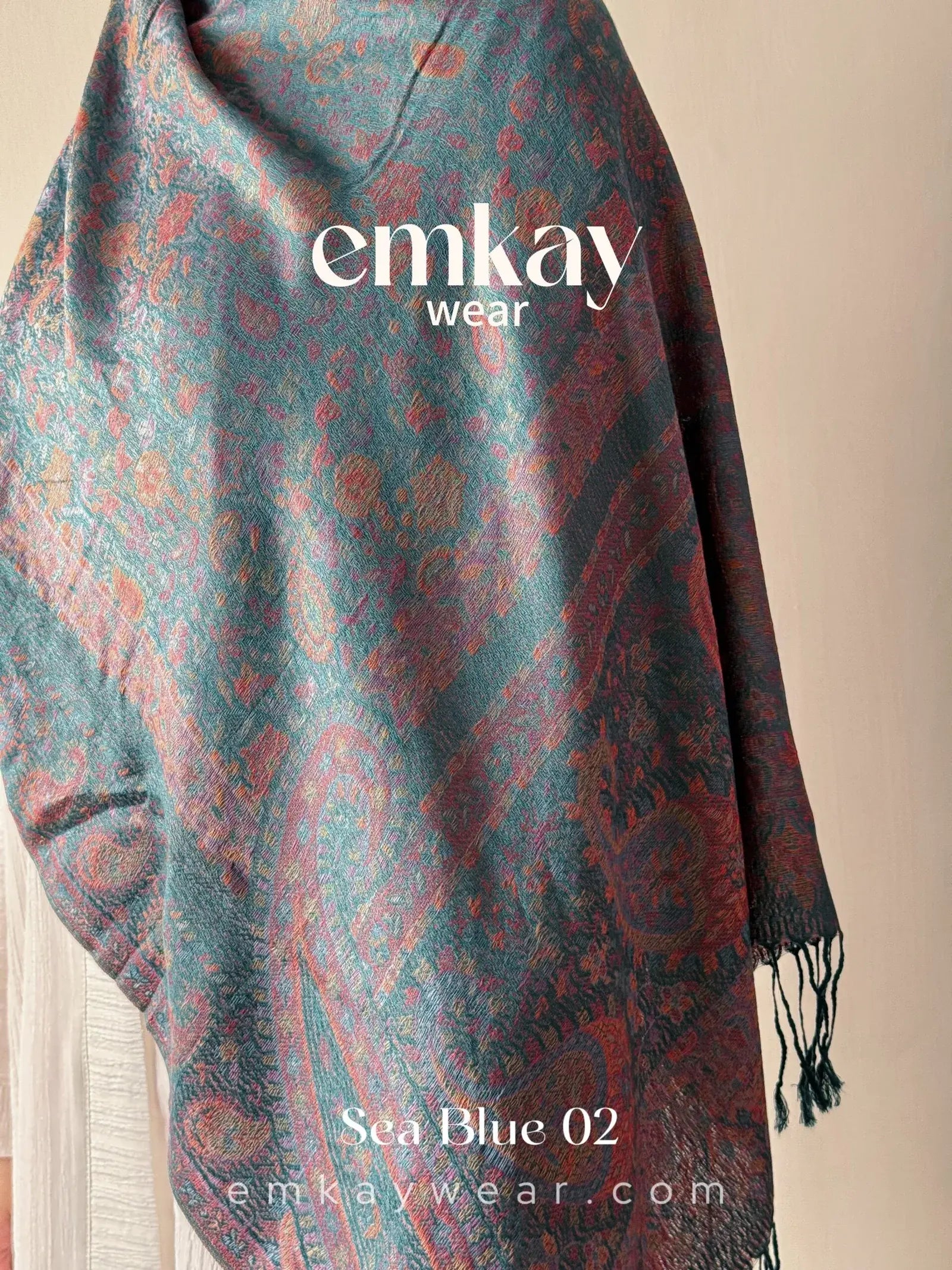 Pashmina 1.9 Sea Blue elegant pashmina