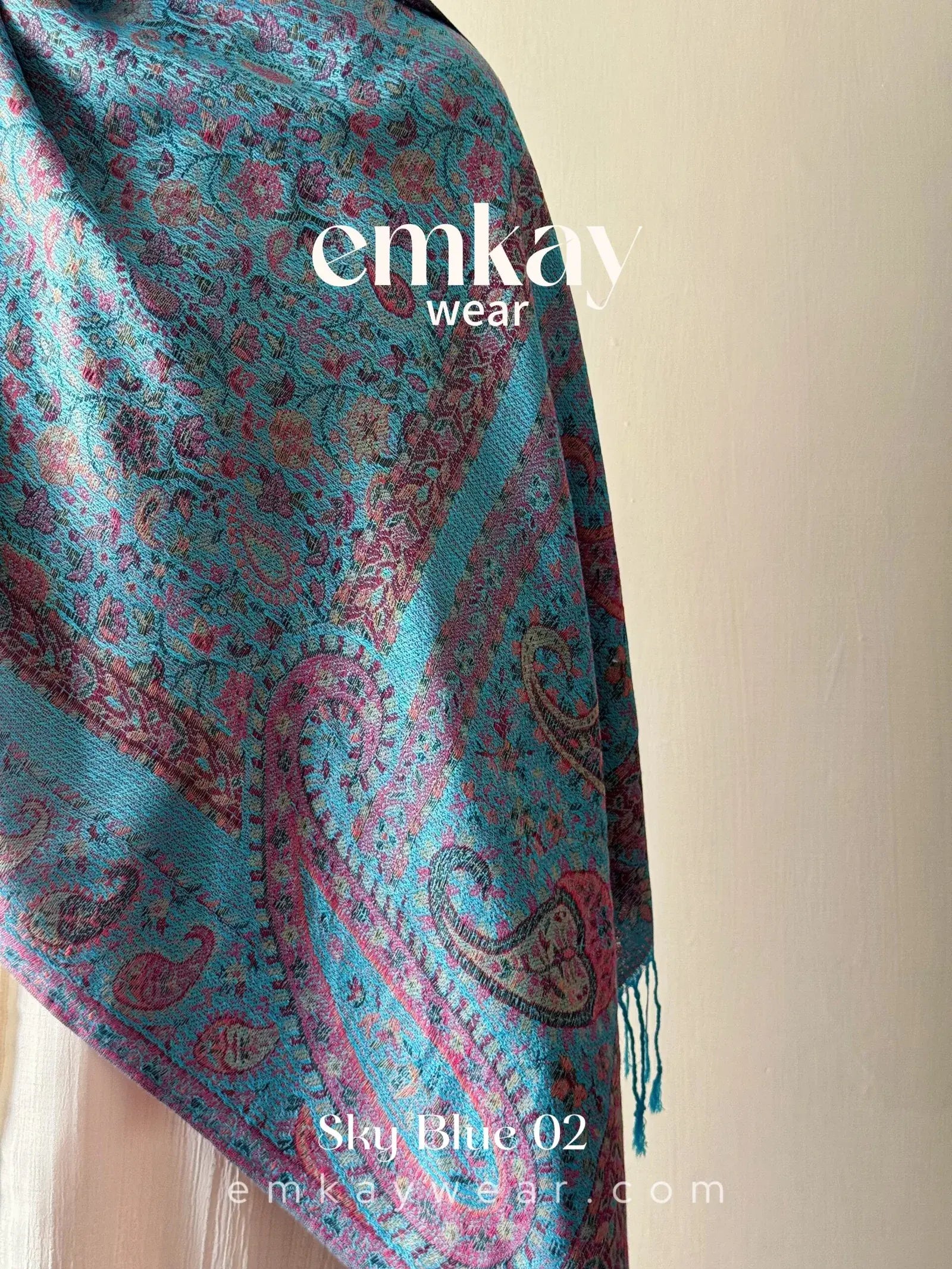 Pashmina 1.8 Sky Blue elegant pashmina