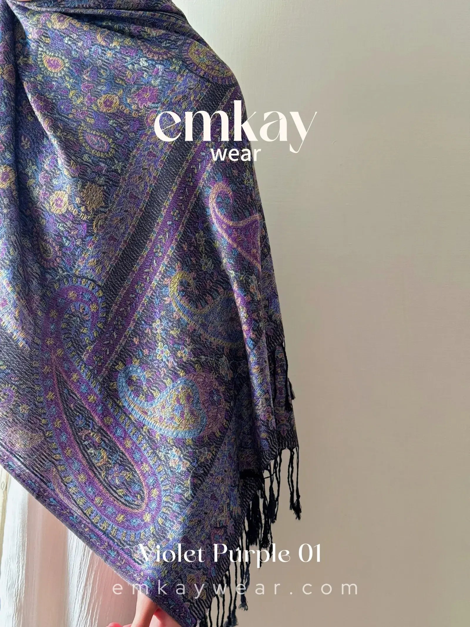 Pashmina 1.5 Violet Purple elegant pashmina
