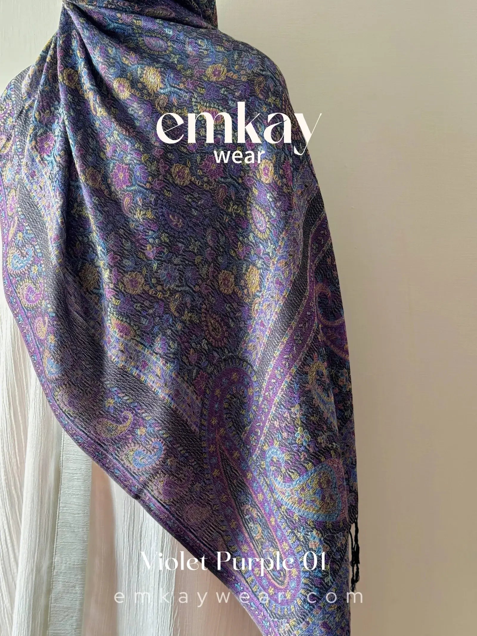 Pashmina 1.5 Violet Purple elegant pashmina