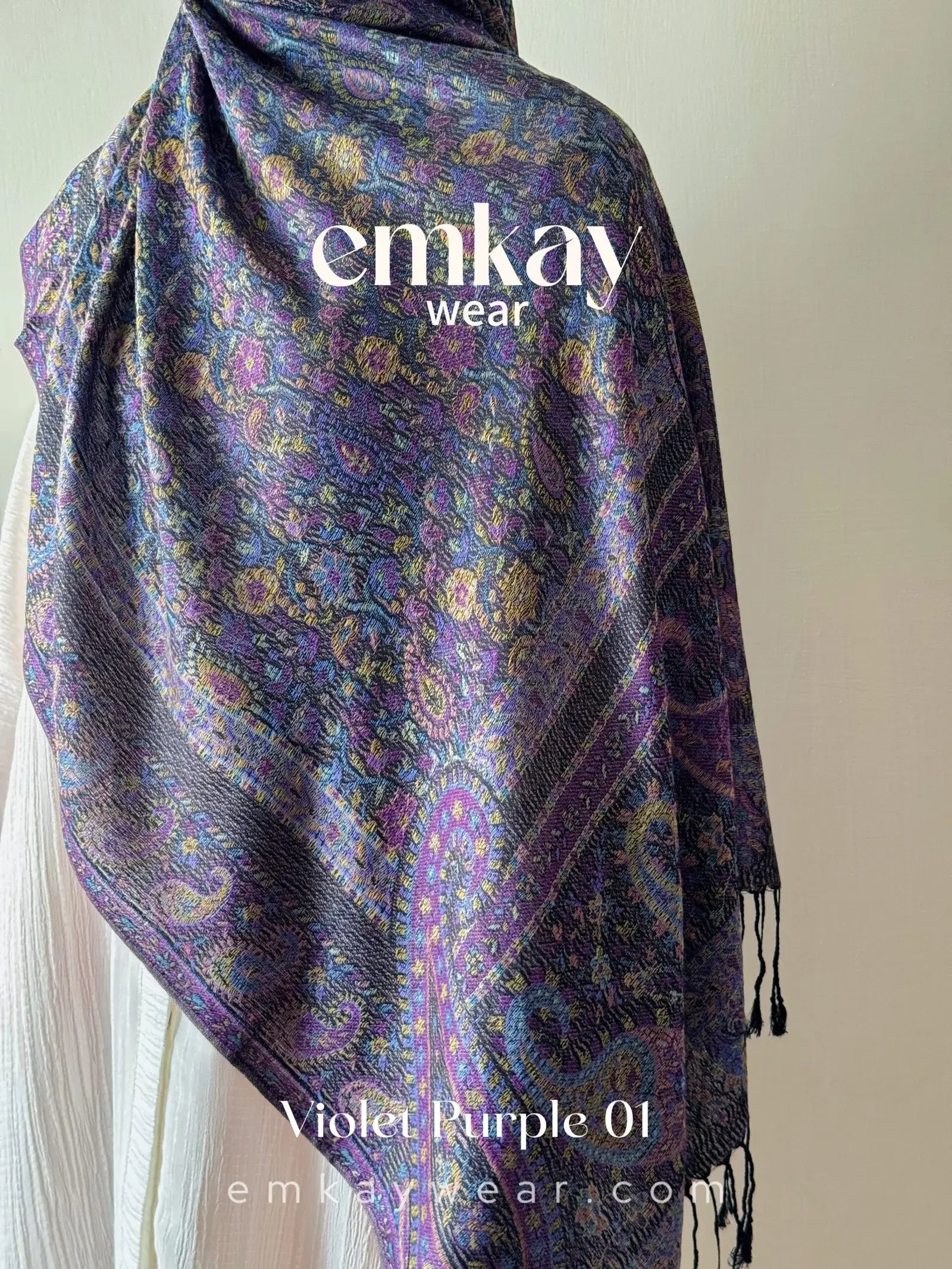 Pashmina 1.5 Violet Purple elegant pashmina