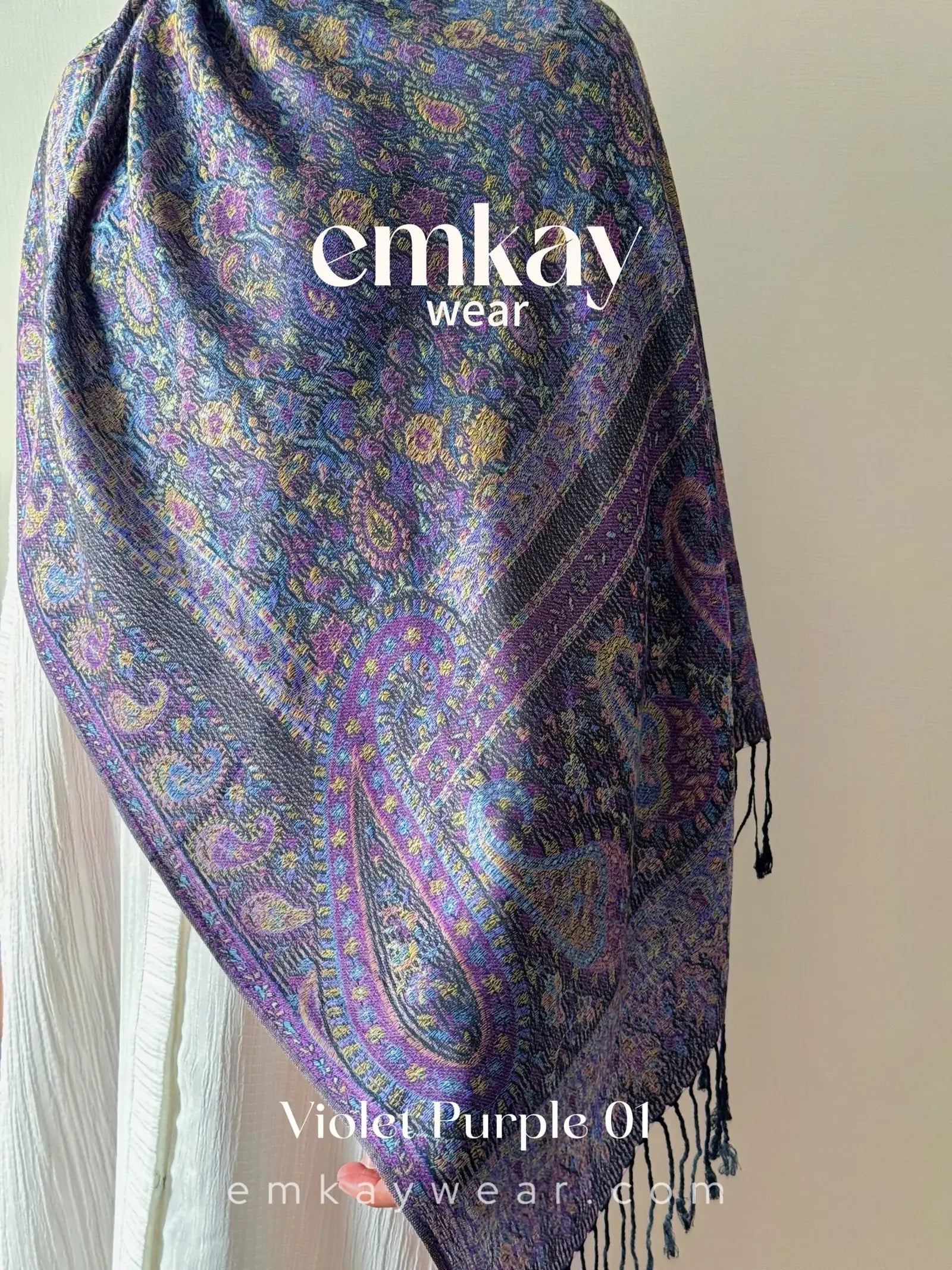 Pashmina 1.5 Violet Purple elegant pashmina
