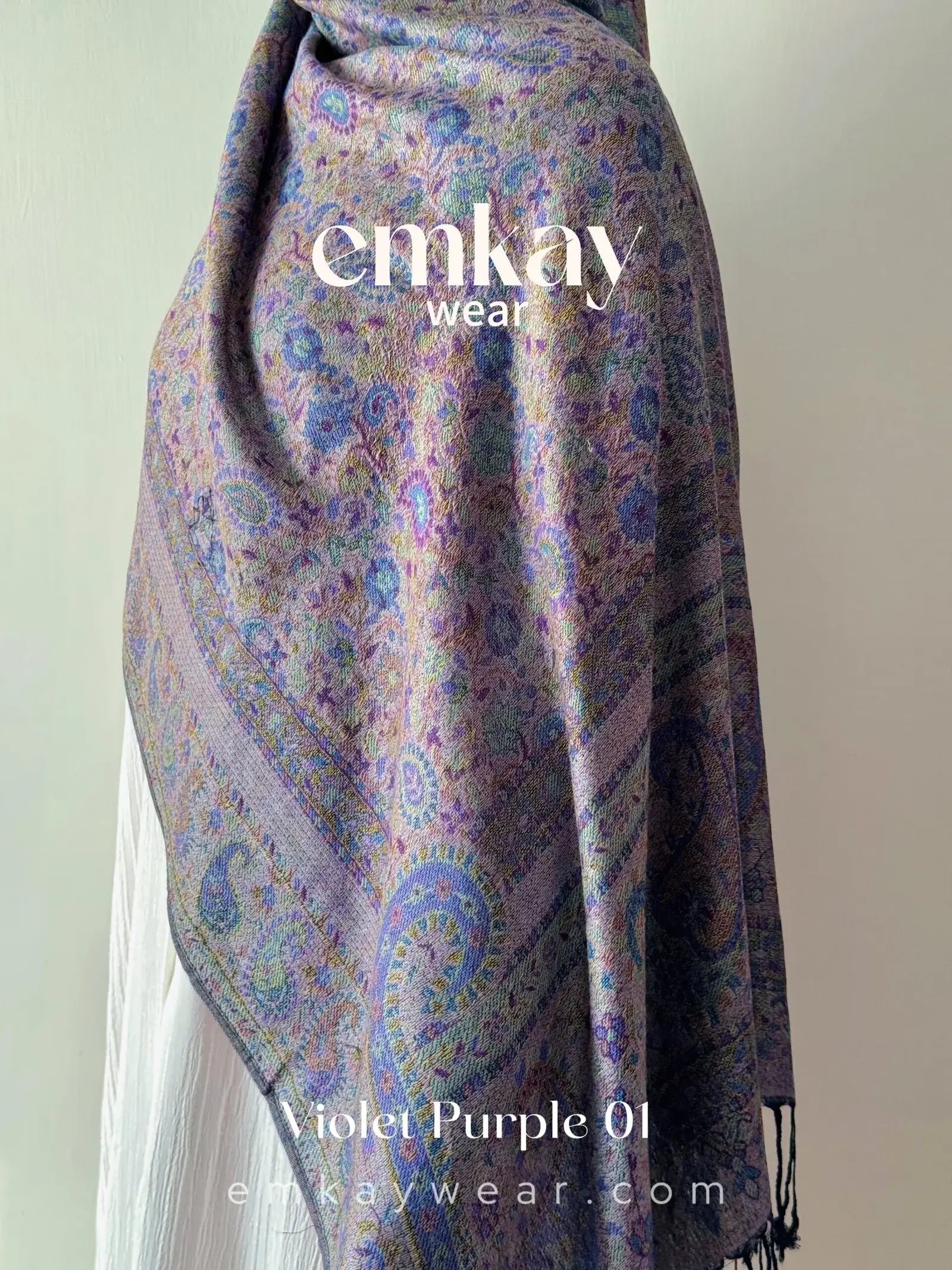 Pashmina 1.5 Violet Purple elegant pashmina