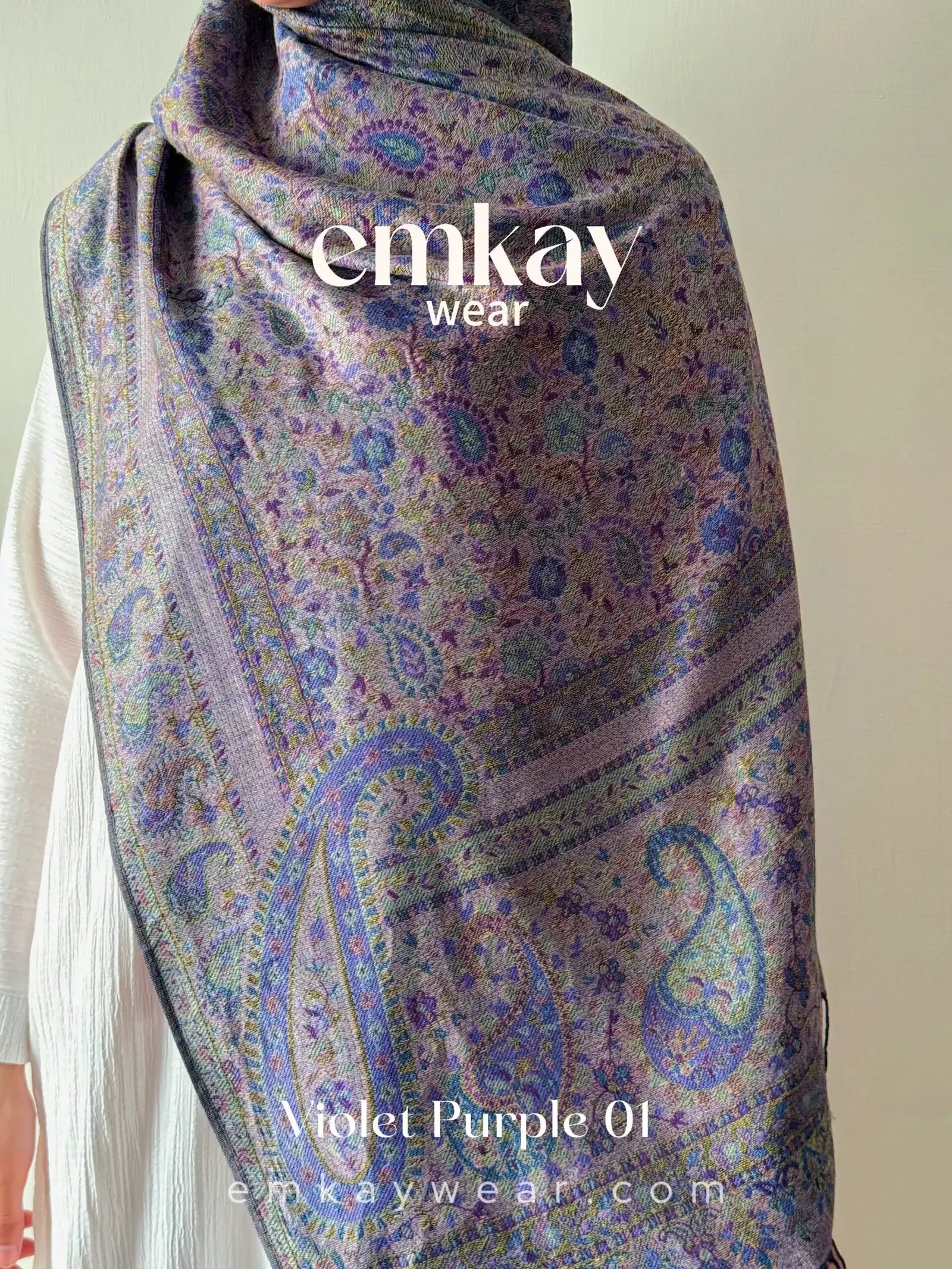 Pashmina 1.5 Violet Purple elegant pashmina