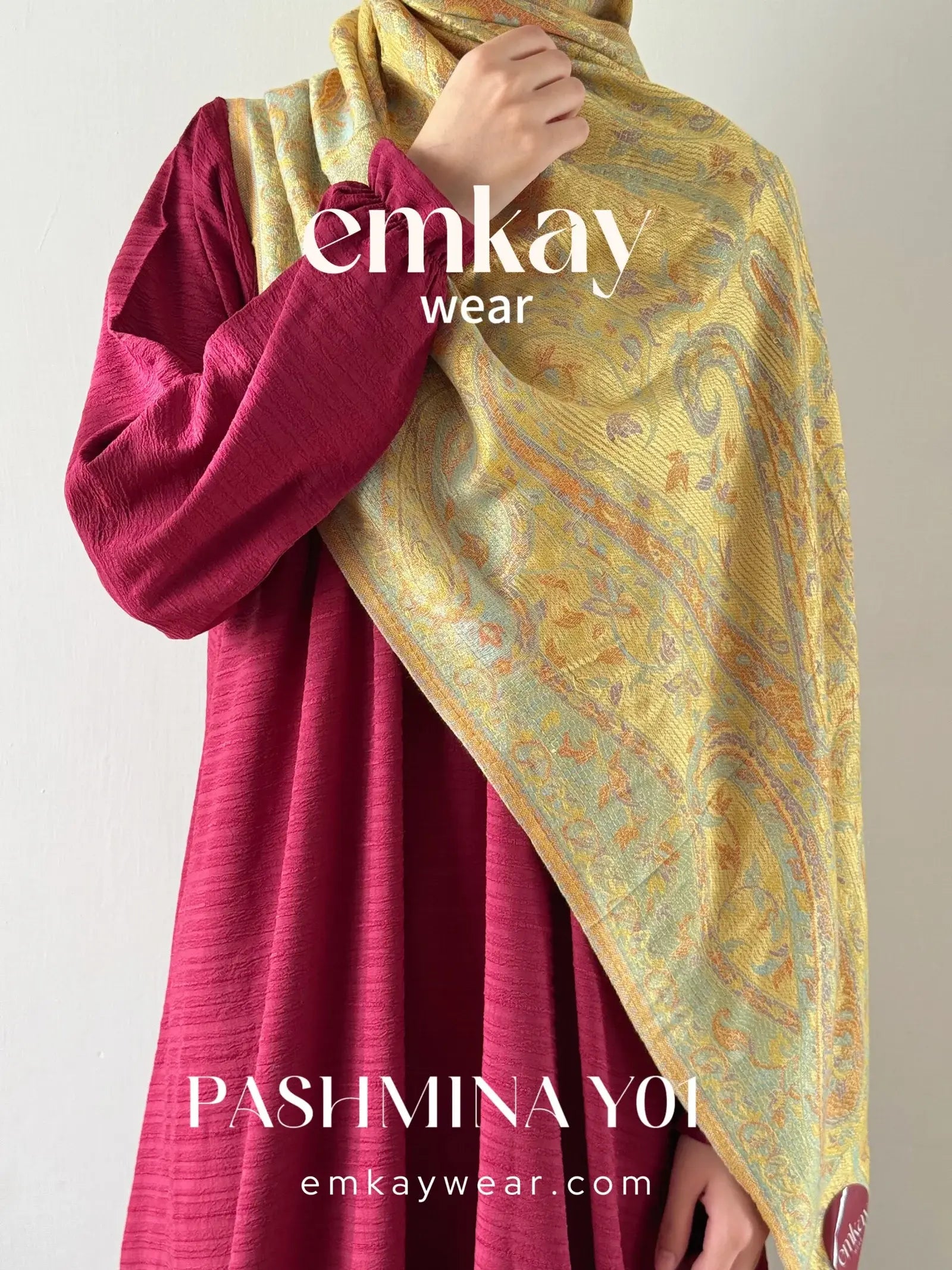 Pashmina 06 Yellow elegant yellow pashmina