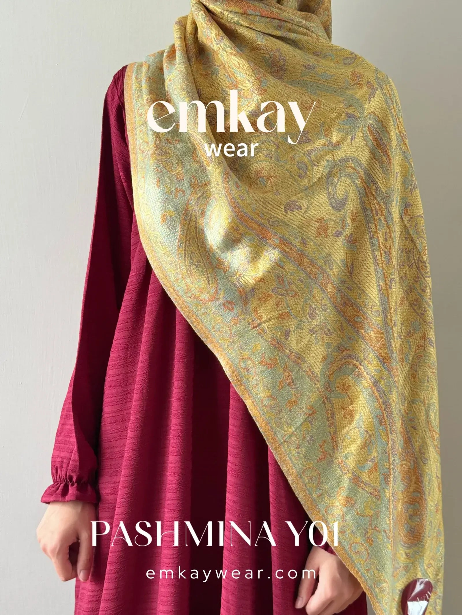 Pashmina 06 Yellow elegant yellow pashmina