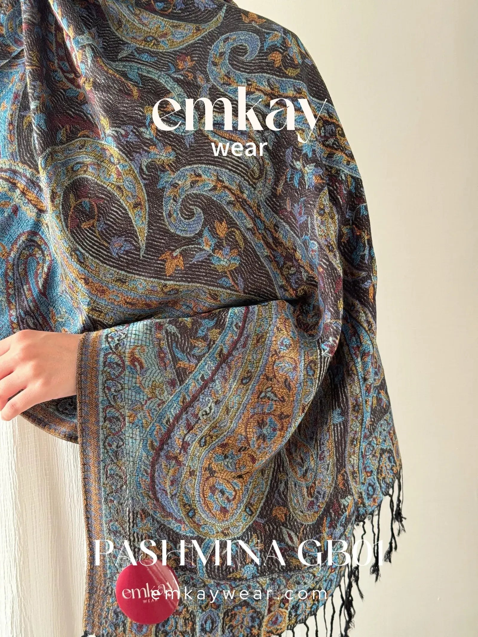 Pashmina 09 Gray Blue elegant pashmina