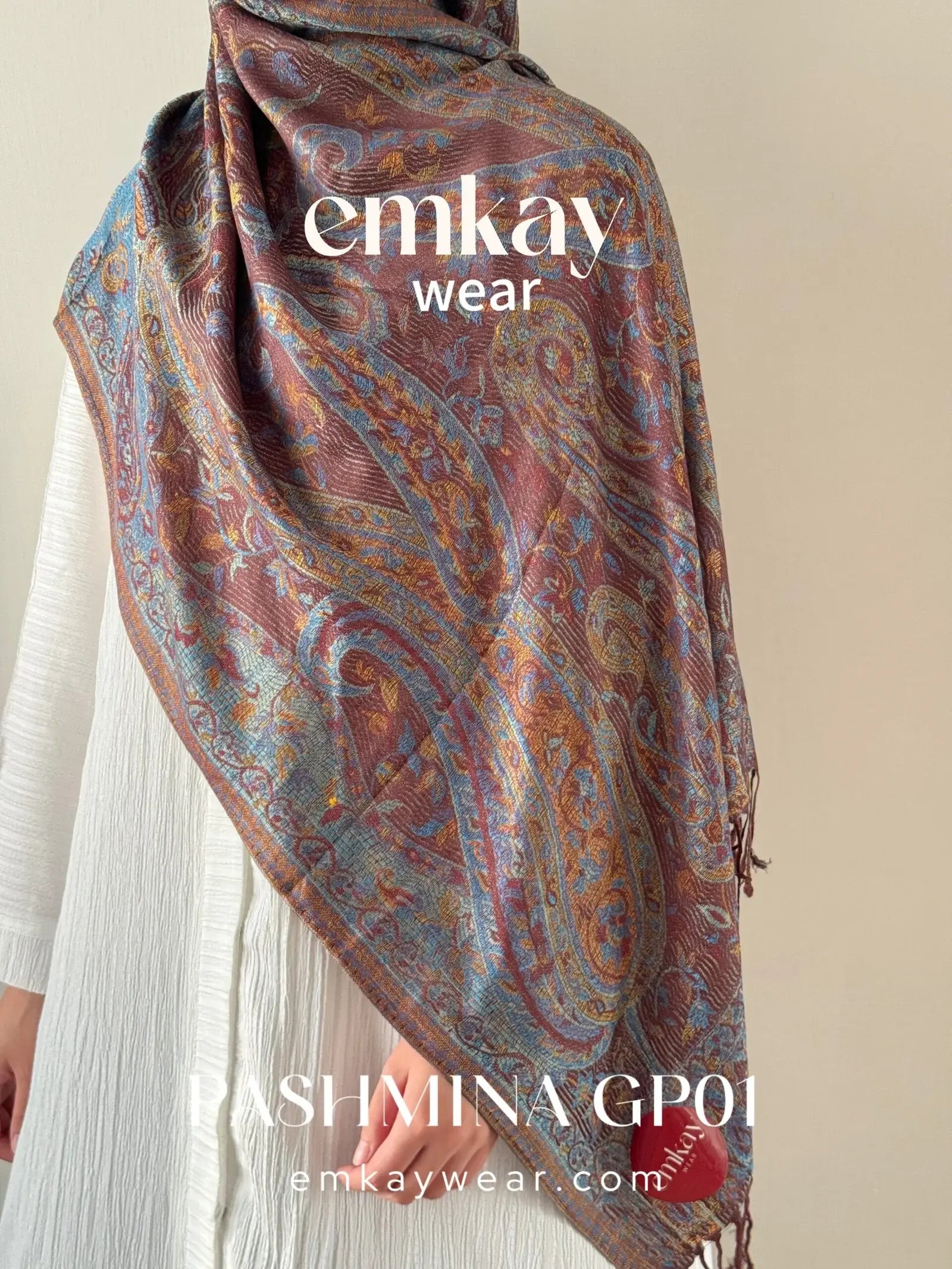 Pashmina 10 Gray Purple elegant pashmina