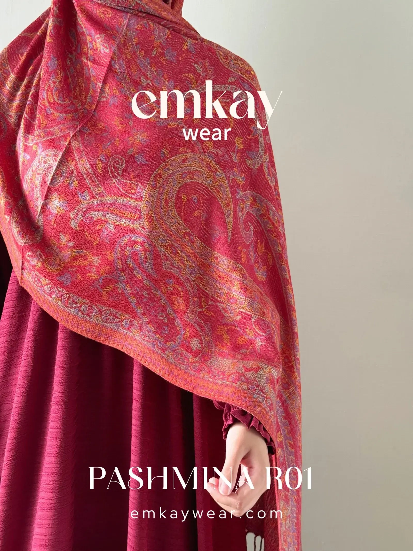 Pashmina 05 Red elegant red pashmina
