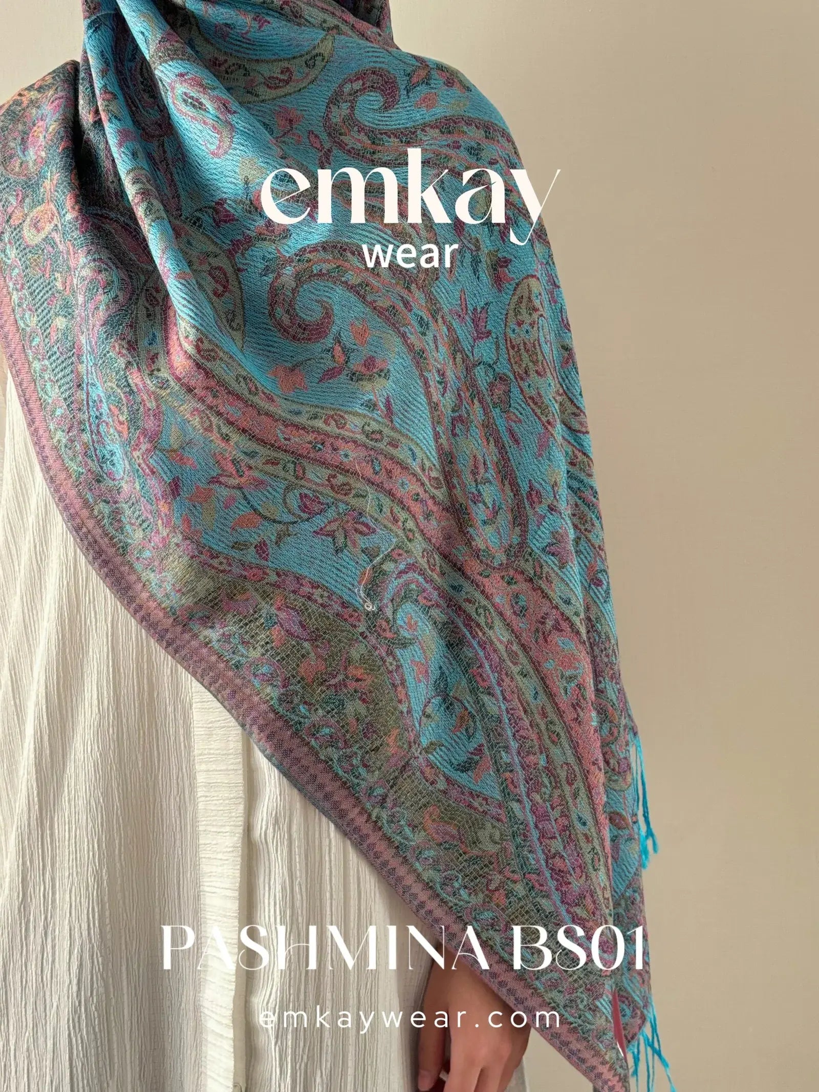 Pashmina 07 -Sky Blue elegant pashmina
