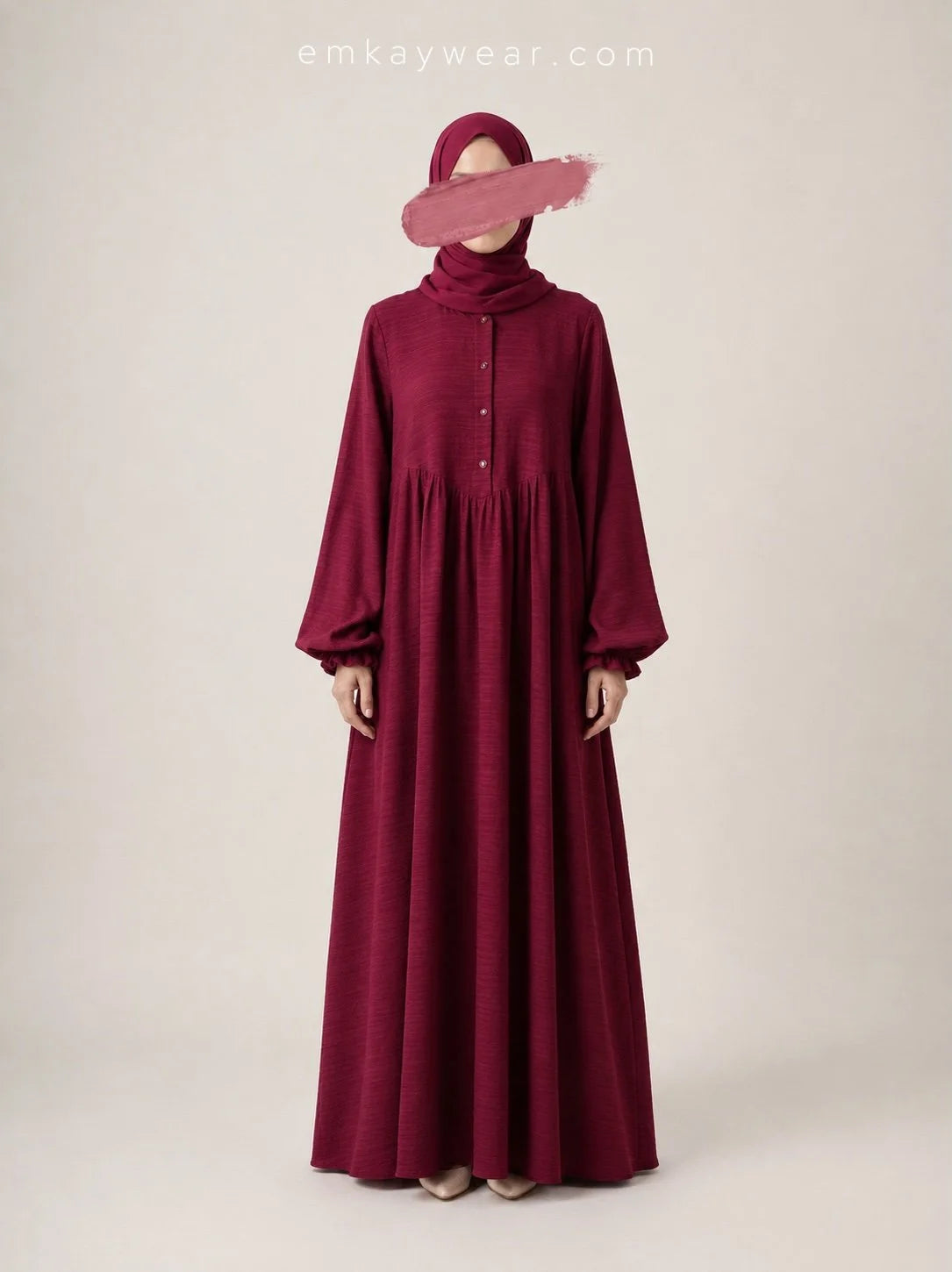 Burgundy Dream Abaya elegant modest wear