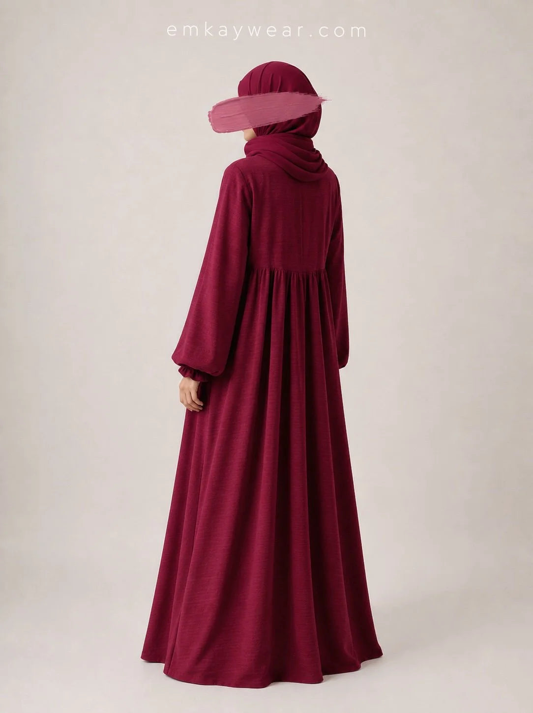 Burgundy Dream Abaya elegant modest wear