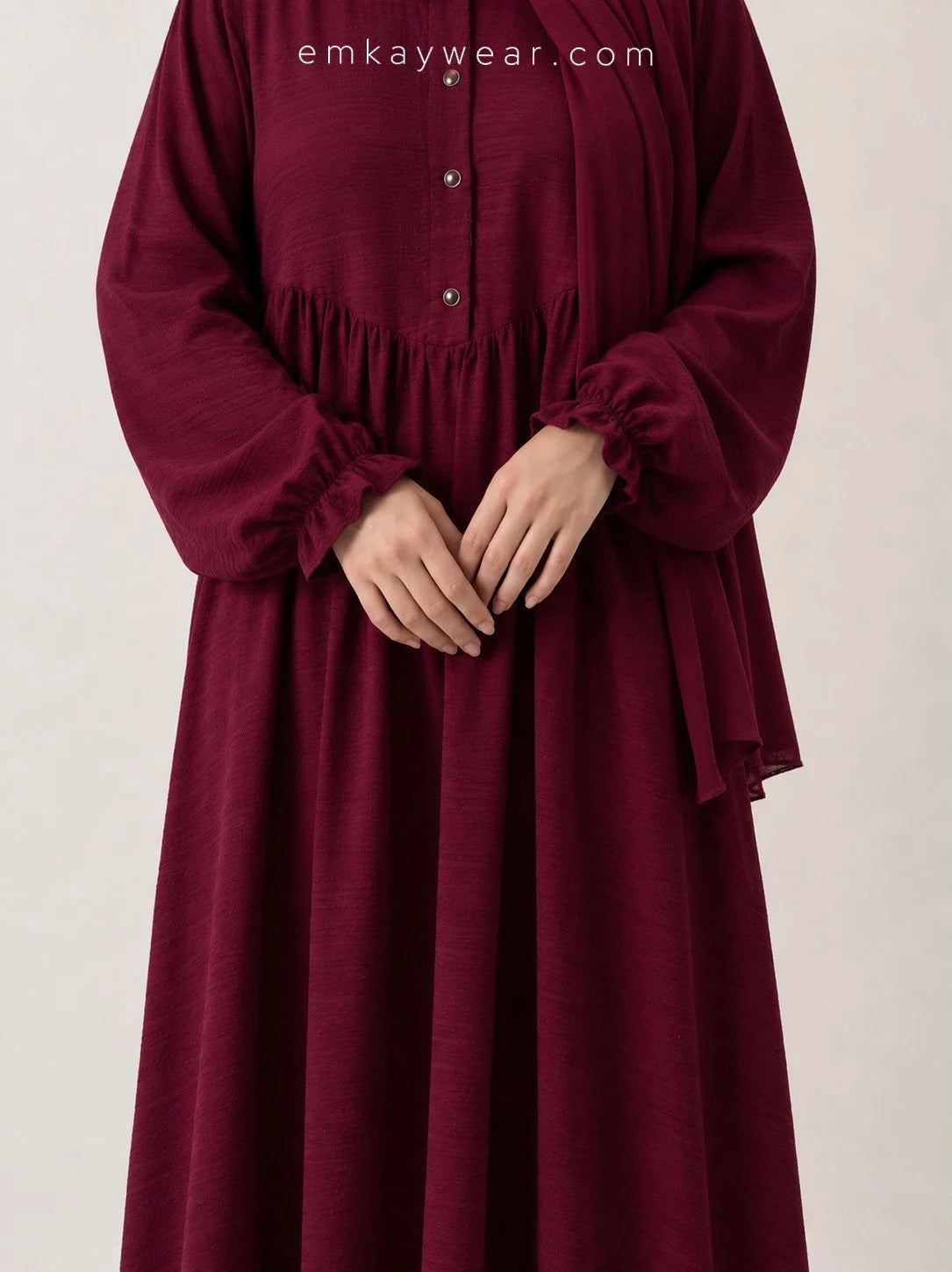 Burgundy Dream Abaya elegant modest wear