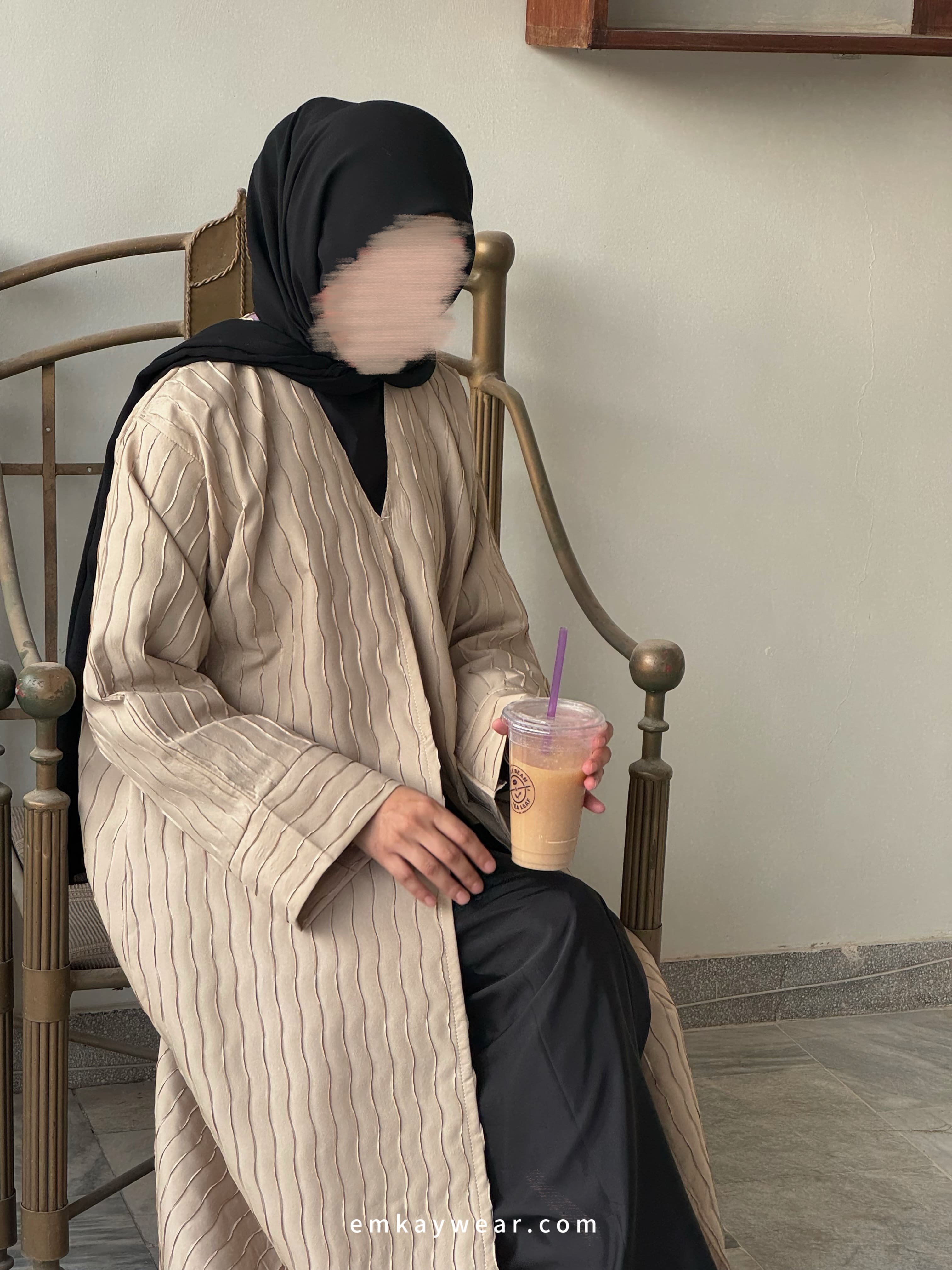 Latte-Overcoat Kimono Abaya-LOK