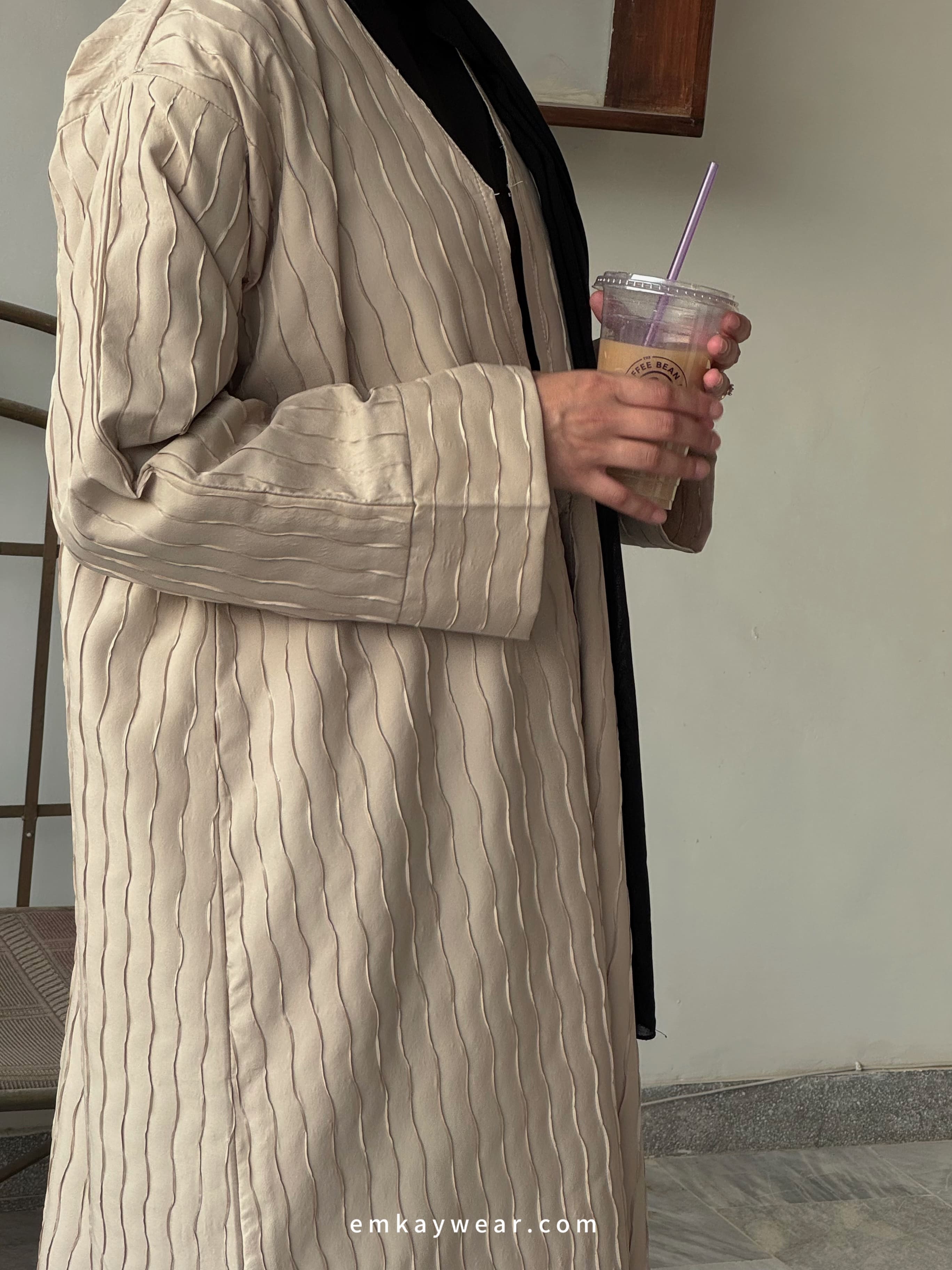 Latte-Overcoat Kimono Abaya-LOK