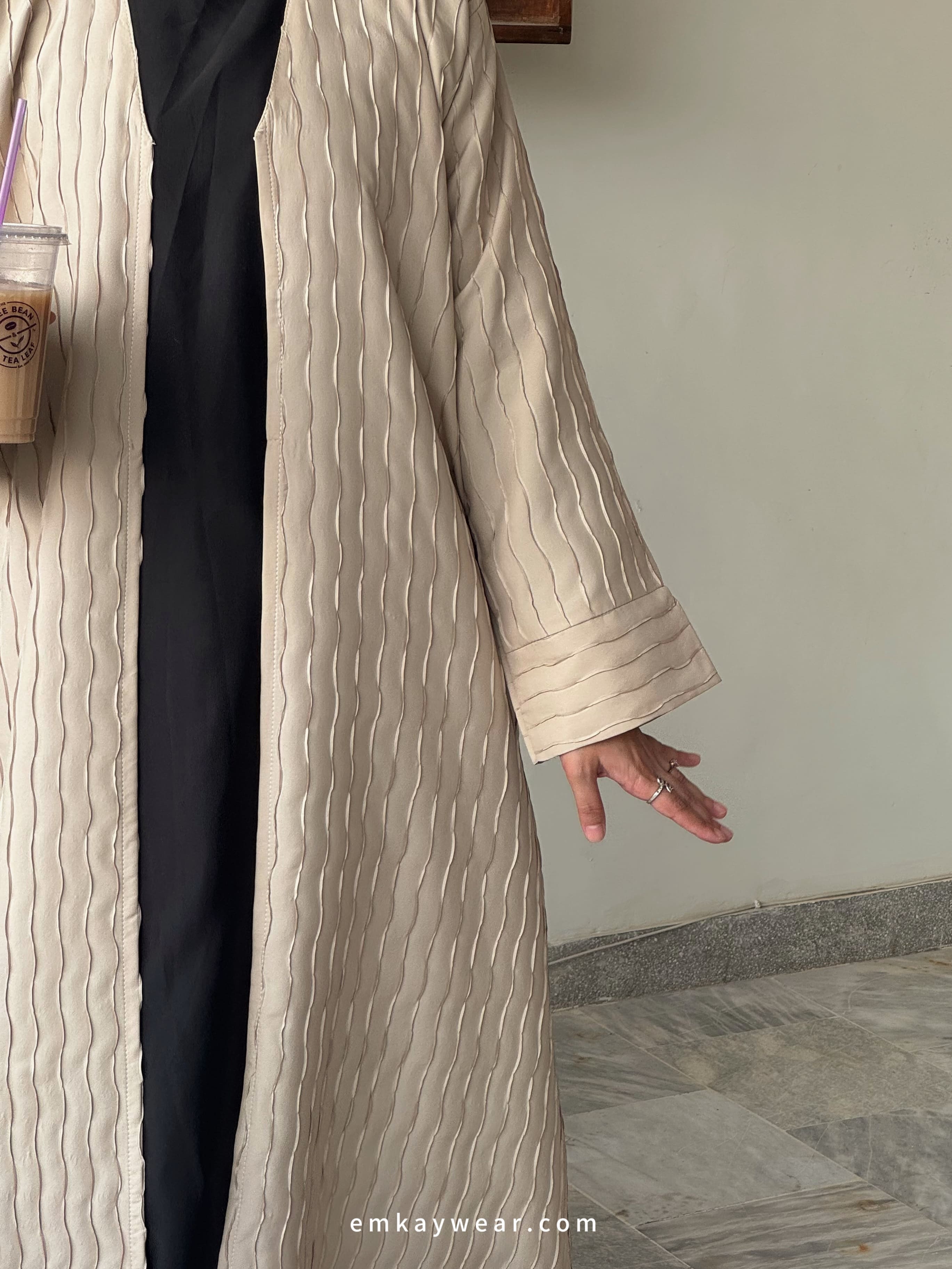 Latte-Overcoat Kimono Abaya-LOK