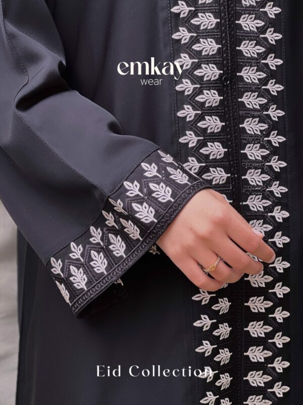 Embroided Black Abaya - Image 2