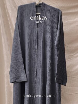 Gray Crushed Abaya