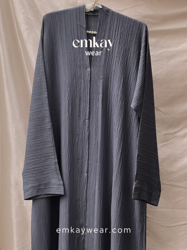 Gray Crushed Abaya