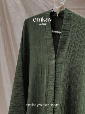 Olive Green Crushed Abaya