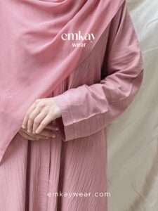 Pink Crushed Abaya