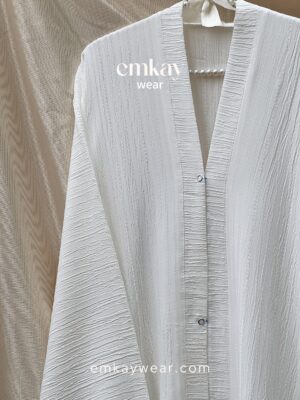 White Crushed Abaya