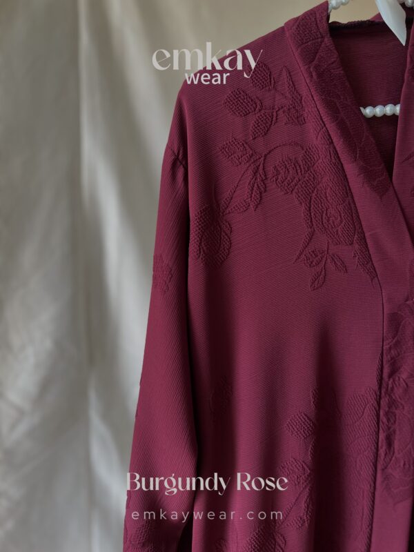 Burgundy Rose Abaya only - Image 13