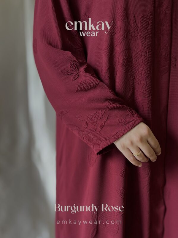 Burgundy Rose Abaya only - Image 12