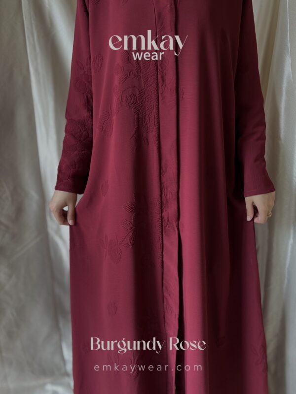 Burgundy Rose Abaya only - Image 10