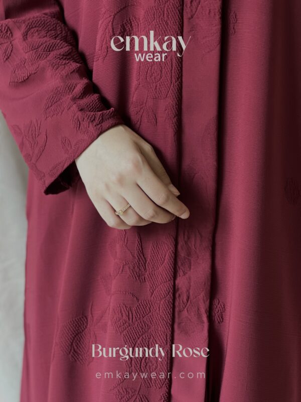 Burgundy Rose Abaya only - Image 9