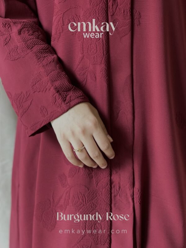 Burgundy Rose Abaya only - Image 8