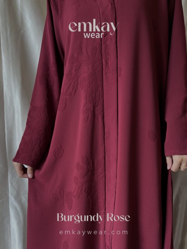 Burgundy Rose Abaya only - Image 5