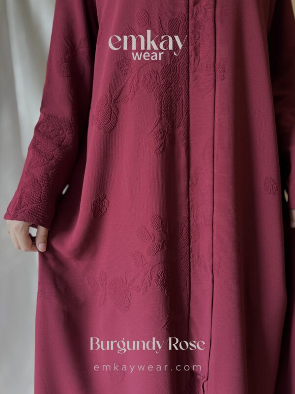 Burgundy Rose Abaya only - Image 4