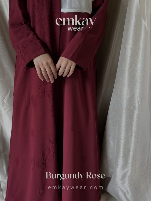 Burgundy Rose Abaya only - Image 3