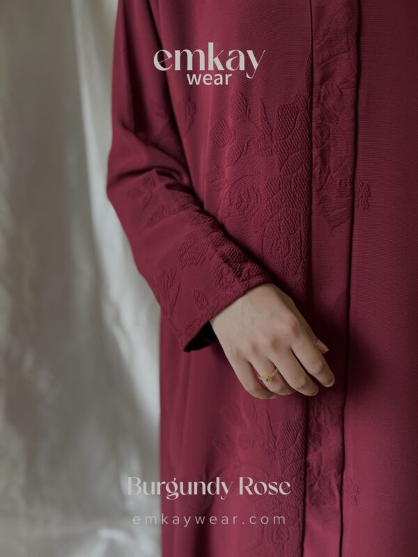 Burgundy Rose Abaya only - Image 2